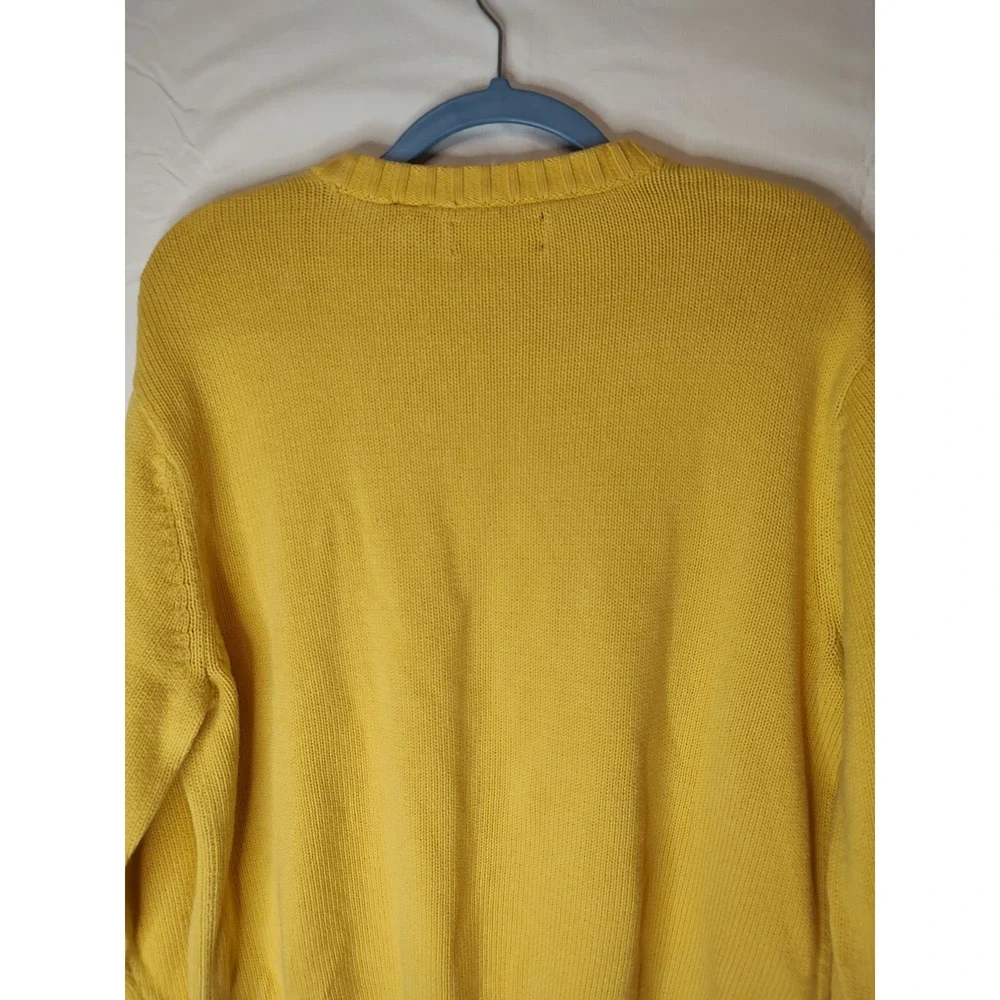 Women's Preppy Grandpa Core Sweater Yellow Chaps‎ Size XL 100% cotton